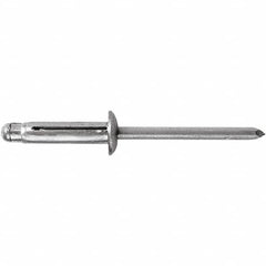 STANLEY Engineered Fastening - Size 6 Dome Head Aluminum Open End Blind Rivet - Aluminum Mandrel, 0.157" to 0.472" Grip, 3/16" Head Diam, 0.197" to 0.207" Hole Diam, - Caliber Tooling