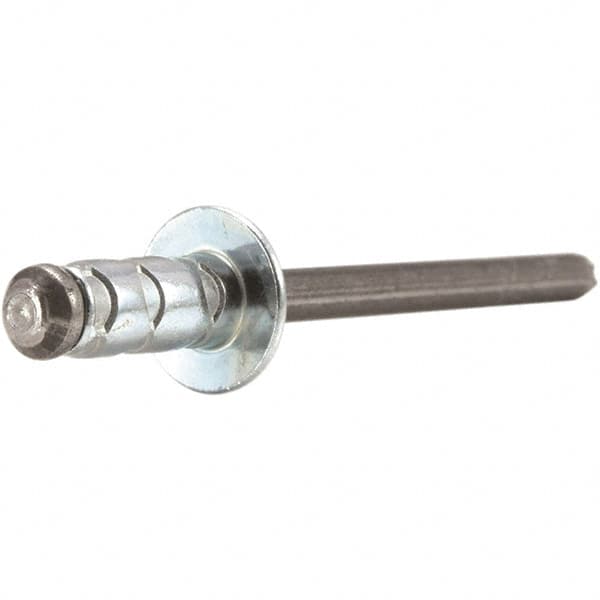 STANLEY Engineered Fastening - Size 4 Dome Head Aluminum Multi Grip Blind Rivet - Aluminum Mandrel, 0.039" to 0.187" Grip, 1/8" Head Diam, 0.129" to 0.142" Hole Diam, 0.078" Body Diam - Caliber Tooling