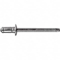 STANLEY Engineered Fastening - Size 6 Dome Head Steel Open End Blind Rivet - Steel Mandrel, 0.0591" to 0.1378" Grip, 3/16" Head Diam, 0.1929" to 0.2008" Hole Diam, 3.2" Body Diam - Caliber Tooling