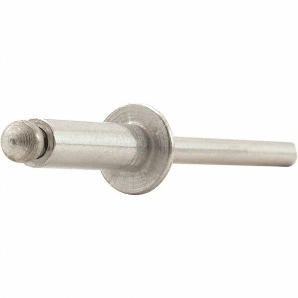 STANLEY Engineered Fastening - Size 4 Dome Head Aluminum Open End Blind Rivet - Aluminum Mandrel, 1/4" Max Grip, 1/8" Head Diam, 0.129" to 0.133" Hole Diam, - Caliber Tooling