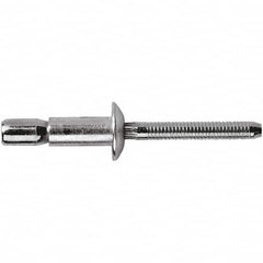 STANLEY Engineered Fastening - Size 8 Dome Head Stainless Steel Structural with Locking Stem Blind Rivet - Stainless Steel Mandrel, 0.08" to 3/8" Grip, 1/4" Head Diam, 0.261" to 0.276" Hole Diam, 0.153" Body Diam - Caliber Tooling