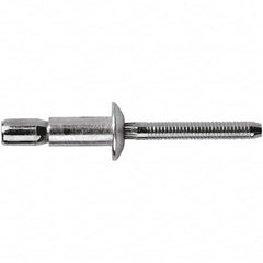 STANLEY Engineered Fastening - Size 8 Dome Head Aluminum Structural with Locking Stem Blind Rivet - Aluminum Mandrel, 0.08" to 3/8" Grip, 1/4" Head Diam, 0.261" to 0.276" Hole Diam, 0.153" Body Diam - Caliber Tooling