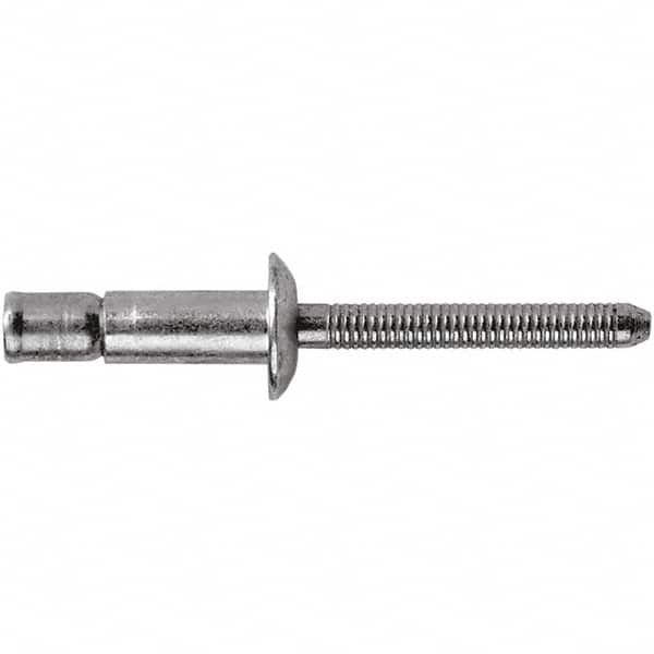 STANLEY Engineered Fastening - Size 6 Dome Head Steel Structural with Locking Stem Blind Rivet - Steel Mandrel, 0.064" to 0.437" Grip, 3/16" Head Diam, 0.194" to 0.204" Hole Diam, 0.12" Body Diam - Caliber Tooling