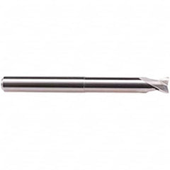 Emuge - 16mm Diam, 12mm LOC, 2 Flute Solid Carbide Roughing & Finishing End Mill - Uncoated, 140mm OAL, 16mm Shank Diam, Cylindrical Shank, 30° Helix, Long Length - Caliber Tooling