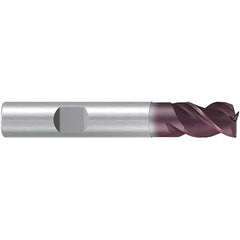 Emuge - 20mm Diam, 20mm LOC, 3 Flute Solid Carbide Roughing & Finishing End Mill - TiAlN Finish, 92mm OAL, 20mm Shank Diam, Weldon Shank, 38° Helix, Centercutting, Stub Length - Caliber Tooling