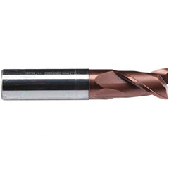 Emuge - 10mm Diam, 19mm LOC, 2 Flute Solid Carbide Roughing & Finishing End Mill - TiAlN Finish, 72mm OAL, 10mm Shank Diam, Cylindrical Shank, 38° Helix, Centercutting, Long Length - Caliber Tooling