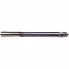 Emuge - 1/2" Diam, 3/8" LOC, 2 Flute Solid Carbide Roughing & Finishing End Mill - TiAlN Finish, 6" OAL, 1/2" Shank Diam, Cylindrical Shank, 30° Helix, Extra Long Length - Caliber Tooling