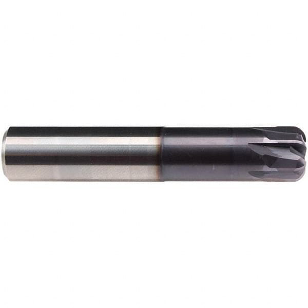 Emuge - 5/8" Diam, 1-1/2" LOC, 4 Flute Solid Carbide Roughing & Finishing End Mill - TiAlN Finish, 3-1/2" OAL, 5/8" Shank Diam, Cylindrical Shank, 0° Helix, Stub Length - Caliber Tooling