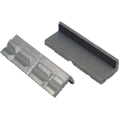 Aluminum Vise Jaw Pads - V-shaped Aluminum surFace holds Round and hex parts securely - 4″ Pad length - Caliber Tooling