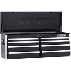 Craftsman - 1 Compartment 8 Drawer Top Tool Chest - 52-5/32" Wide x 18" Deep x 19-3/4" High, Steel, Black - Caliber Tooling