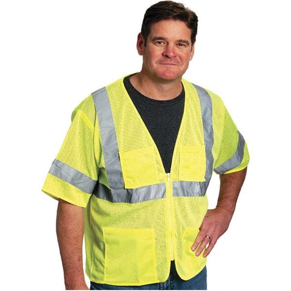 PIP - Size L Yellow Mesh General Purpose High Visibility Vest - Caliber Tooling