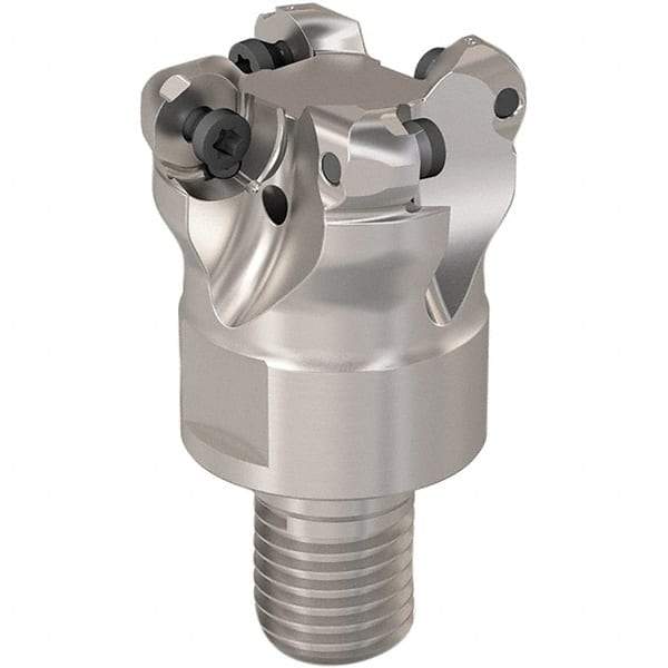 Seco - 26.1mm Cutting Diam, 6mm Max Depth of Cut, Modular Connection Indexable Copy End Mill - 4 Inserts, RP.. 1204 Insert, 217.29I-06 Toolholder, Steel, Through Coolant - Caliber Tooling