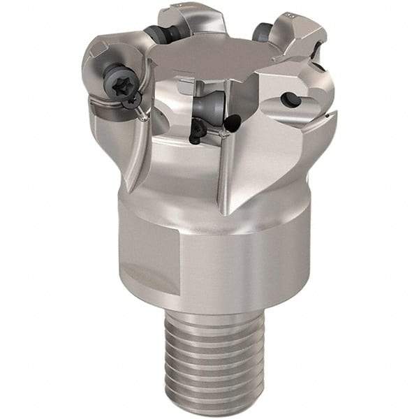 Seco - 30mm Cutting Diam, 6mm Max Depth of Cut, Modular Connection Indexable Copy End Mill - 5 Inserts, RP.. 1204 Insert, 217.29-06 Toolholder, Steel, Through Coolant - Caliber Tooling