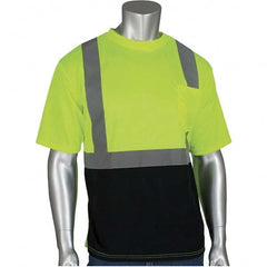 PIP - Size 3XL Black & Hi-Vis Yellow High Visibility Short Sleeve T-Shirt - Caliber Tooling