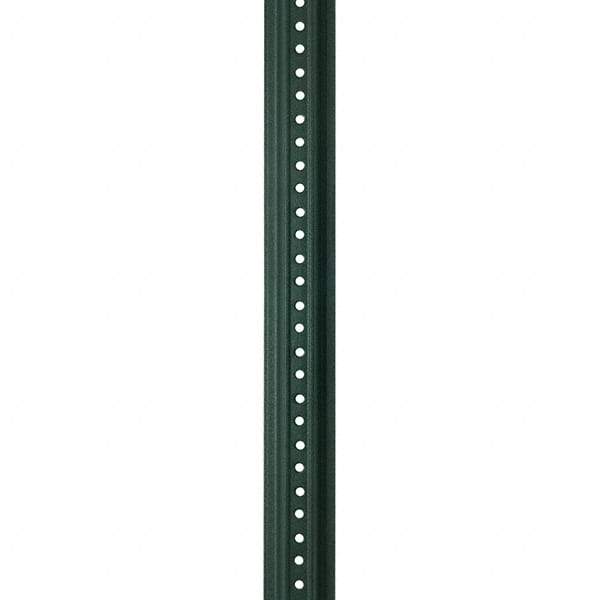 Nucor - 7' High, Powder Coated Traffic Sign Post - Steel, 3/8" Hole Diam, Green - Caliber Tooling