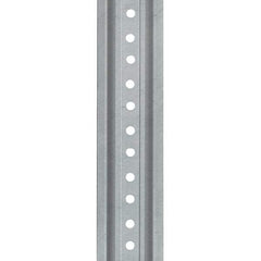 Nucor - 6' High, Galvanized Traffic Sign Post - Steel, 3/8" Hole Diam, Silver - Caliber Tooling