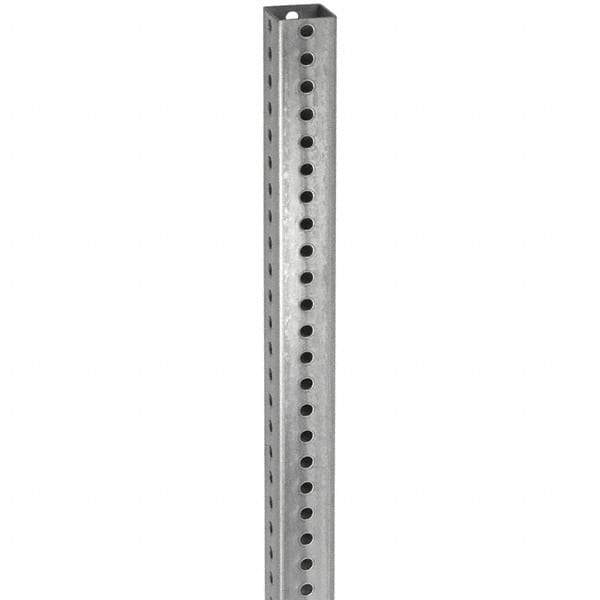 TAPCO - 12' High, Galvanized Traffic Sign Post - Steel, 7/16" Hole Diam, Silver - Caliber Tooling