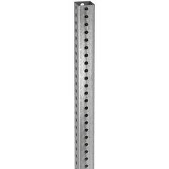 TAPCO - 12' High, Galvanized Traffic Sign Post - Steel, 7/16" Hole Diam, Silver - Caliber Tooling