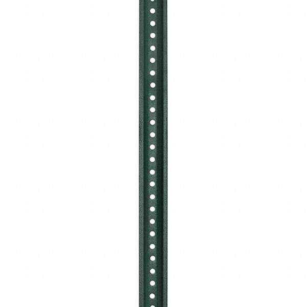 Nucor - 8' High, Powder Coated Traffic Sign Post - Steel, 3/8" Hole Diam, Green - Caliber Tooling