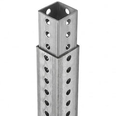 TAPCO - 3' High, Galvanized Traffic Sign Post Base - Steel, 7/16" Hole Diam, Silver - Caliber Tooling