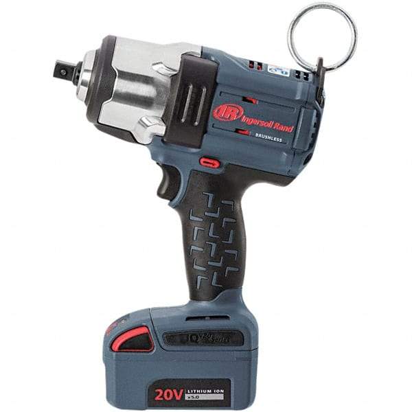 Ingersoll-Rand - 1/2" Drive 20 Volt Pistol Grip Cordless Impact Wrench & Ratchet - 0 to 1,900 RPM, 0 to 2,450 BPM, 1,500 Ft/Lb Torque, Lithium-Ion Batteries - Caliber Tooling