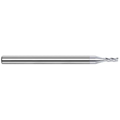 Square End Mill: 3/16'' Dia, 0.563'' LOC, 3/16'' Shank Dia, 2'' OAL, 3 Flutes, Solid Carbide Single End, TiB2 Finish, 42 ° Variable Helix, Centercutting, RH Cut, RH Flute