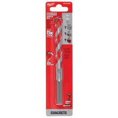 Milwaukee Tool - Rotary Drill/Hammer Drill Bits; Drill Bit Size (Inch): 9/16 ; Shank Type: 3-Flat ; Usable Length (Inch): 4.0000 ; Drill Bit Material: Carbide Tipped ; Flute Length (Inch): 4 ; Number of Pieces: 1.000 - Exact Industrial Supply