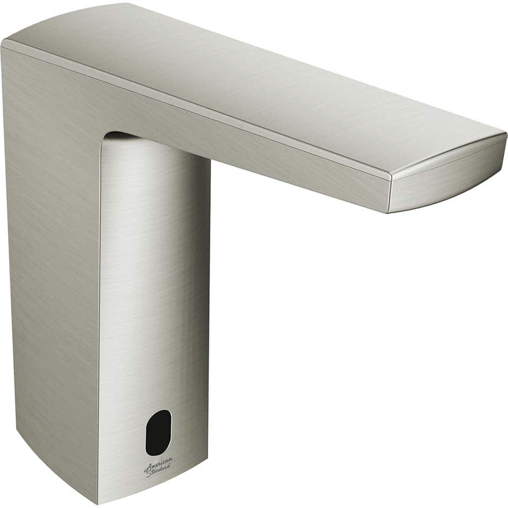 American Standard - Electronic & Sensor Faucets; Type: Sensor ; Style: Modern; Contemporary ; Type of Power: DC ; Spout Type: Low Arc ; Mounting Centers: Single Hole (Inch); Finish/Coating: Brushed; Nickel - Exact Industrial Supply