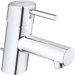 Grohe - Lavatory Faucets; Type: Deck Mount ; Spout Type: Low Arc ; Design: Lever ; Handle Type: Lever ; Mounting Centers: Single Hole (Inch); Drain Type: Pop-Up - Exact Industrial Supply