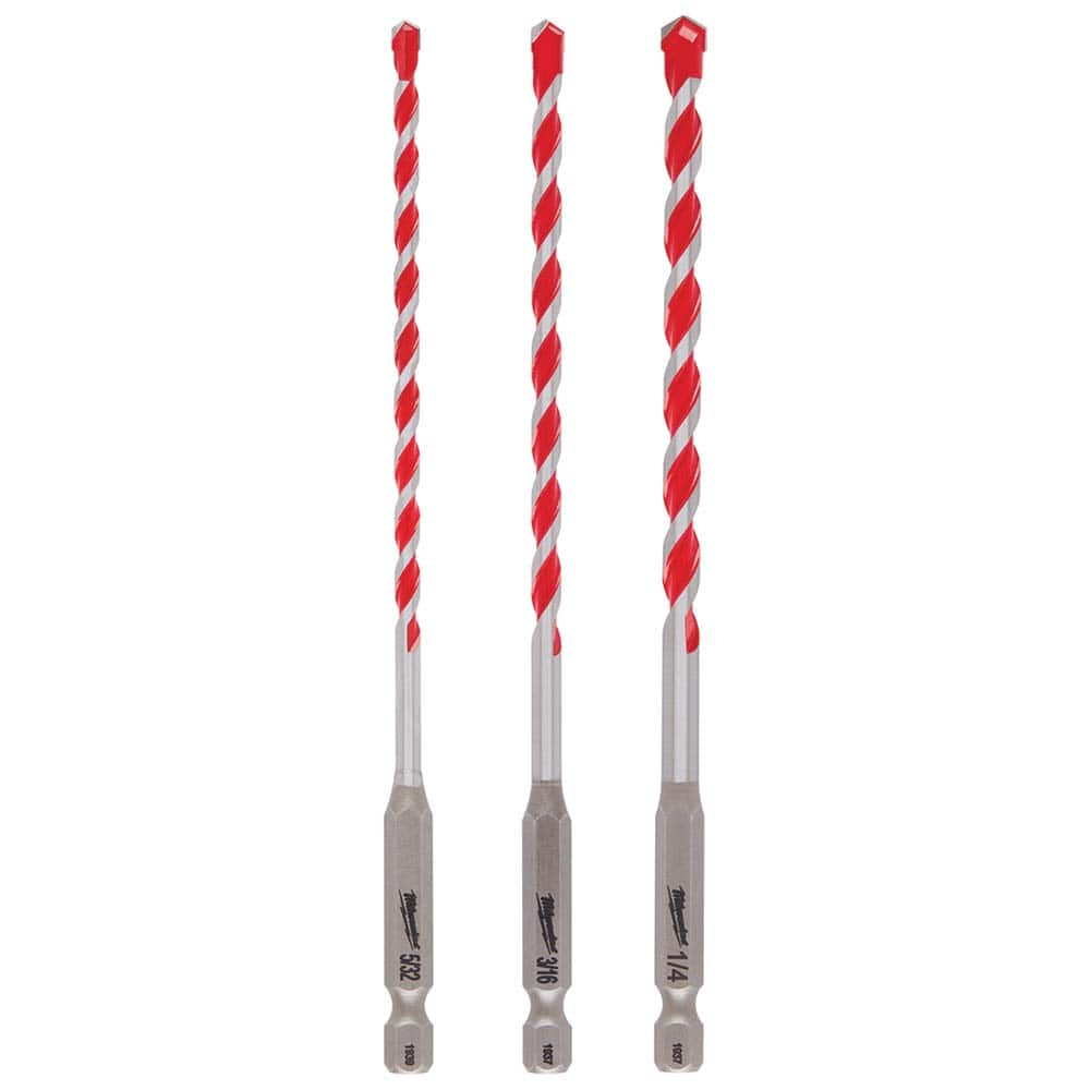 Milwaukee Tool - Drill Bit Sets; System of Measurement: Inch ; Drill Bit Material: Carbide-Tipped ; Drill Bit Set Type: Hammer Drill Bits ; Minimum Drill Bit Size (Inch): 5/32 ; Maximum Drill Bit Size (Inch): 1/4 ; Drill Point Angle: 135 - Exact Industrial Supply