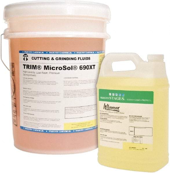 Master Fluid Solutions - Trim MicroSol 690XT, 5 Gal Pail Cutting & Cleaning Fluid - Semisynthetic, For Machining - Caliber Tooling