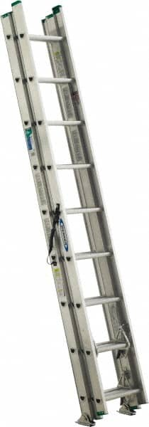 Werner - 24' High, Type II Rating, Aluminum Extension Ladder - 225 Lb Capacity - Caliber Tooling