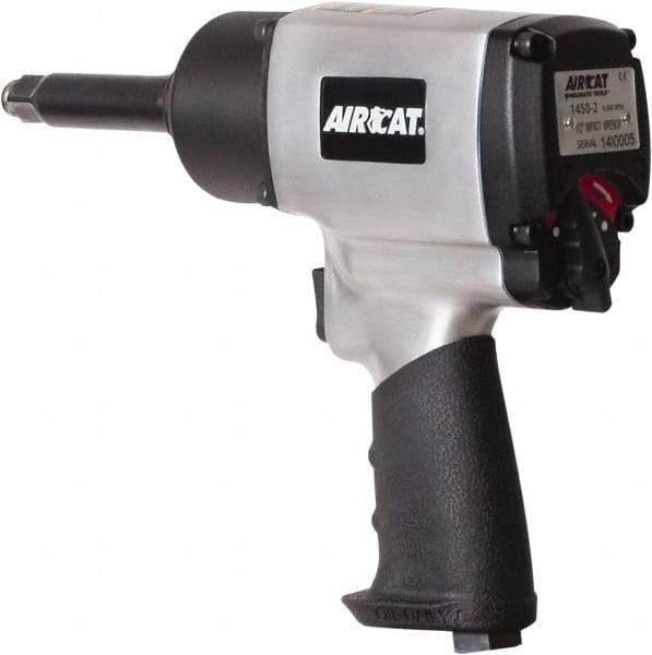 AIRCAT - 1/2" Drive, 9,000 RPM, 800 Ft/Lb Torque Impact Wrench - Pistol Grip Handle, 1,200 IPM, 8 CFM, 90 psi, 1/4" NPT Inlet - Caliber Tooling