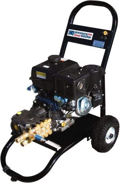 Value Collection - Gas, 7 hp, 3,000 psi, 3 GPM, Cold Water Pressure Washer - AR Triplex Ceramic Plunger, 50' x 3/8" Hose - Caliber Tooling