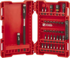 Milwaukee Tool - 36 Piece, Bit Set - 5/64 to 1/4" Hex, Phillips, Slotted, Torx, Square Point - Caliber Tooling