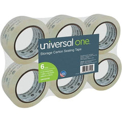 Universal One - 48mm Wide x 3mm Thick x 50m Long, 33100 Box Sealing & Label Protection Tape - Clear - Caliber Tooling