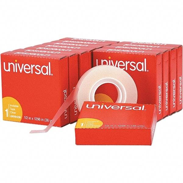 UNIVERSAL - 1/2" Wide x 1mm Thick x 36 yds Long, 81236VP Box Sealing & Label Protection Tape - Clear - Caliber Tooling