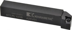 Kennametal - SCLP, Left Hand Cut, 5° Lead Angle, 3/4" Shank Height x 3/4" Shank Width, Positive Rake Indexable Turning Toolholder - 4-1/2" OAL, CP..32.5. Insert Compatibility, Series Screw-On - Caliber Tooling