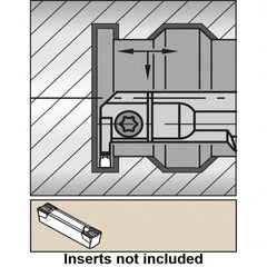 Kennametal - A-A4E, Right Hand, 0.63" Max Depth of Cut, 0.236" Min Groove Width, Indexable Grooving Tool Holder - A4 Insert Compatibility, 2" Shank Width, 12" OAL, Through Coolant - Caliber Tooling