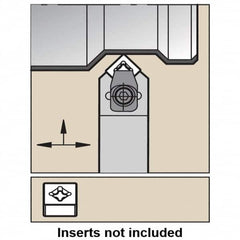 Kennametal - CSDN-MX, Neutral Cut, 0° Lead Angle, 1" Shank Height x 1" Shank Width, Negative Rake Indexable Turning Toolholder - 6" OAL, SN..X45. Insert Compatibility, Series Top Notch - Caliber Tooling