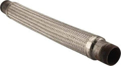 Made in USA - 30" OAL, 2-1/2" ID, Flexible Metal Hose Assembly - 2-1/2" Fitting, Carbon Steel Fitting, Stainless Steel Hose - Caliber Tooling