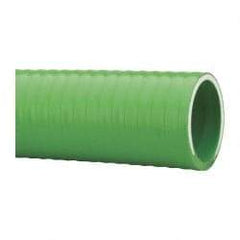 Made in USA - 1-1/2" Inside x 1-13/16" Outside Diam, PVC Liquid Suction & Discharge Hose - Green, 100' Long, 28 Vacuum Rating, 85 psi Working Pressure - Caliber Tooling