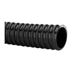 Made in USA - 1-1/2" ID, 28 Hg Vac Rating, 75 psi, PVC Vacuum & Duct Hose - 100' Long, Black, 4" Bend Radius, -10°F Min - Caliber Tooling