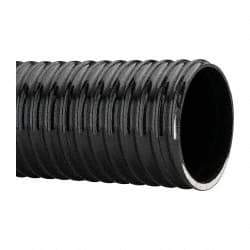 Made in USA - 4" ID, 28 Hg Vac Rating, 40 psi, PVC Vacuum & Duct Hose - 100' Long, Black, 10" Bend Radius, -10°F Min - Caliber Tooling