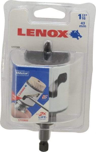 Lenox - 1-11/16" Diam, 1-1/2" Cutting Depth, Hole Saw - Bi-Metal Saw, Toothed Edge - Caliber Tooling