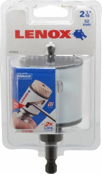 Lenox - 2-1/16" Diam, 1-1/2" Cutting Depth, Hole Saw - Bi-Metal Saw, Toothed Edge - Caliber Tooling