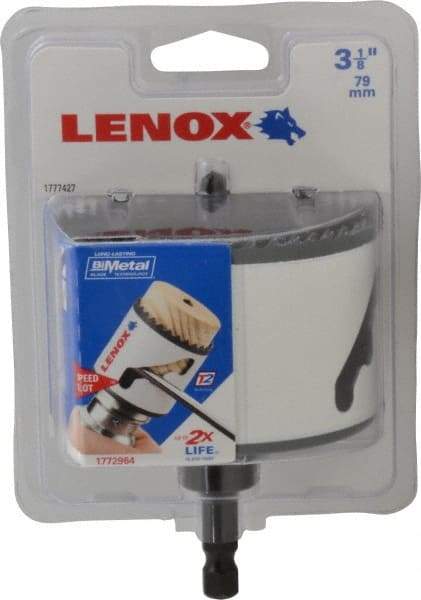 Lenox - 3-1/8" Diam, 1-1/2" Cutting Depth, Hole Saw - Bi-Metal Saw, Toothed Edge - Caliber Tooling