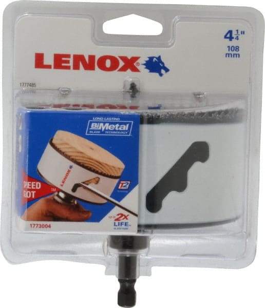 Lenox - 4-1/4" Diam, 1-1/2" Cutting Depth, Hole Saw - Bi-Metal Saw, Toothed Edge - Caliber Tooling