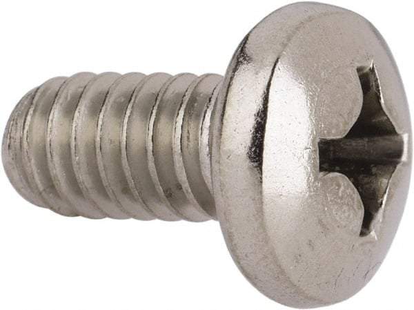 Value Collection - 1/4-20 UNC, 1/2" Length Under Head Phillips Drive Machine Screw - Pan Head, Grade 316 Stainless Steel, Uncoated, Without Washer - Caliber Tooling