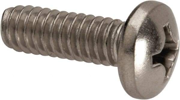 Value Collection - 1/4-20 UNC, 3/4" Length Under Head Phillips Drive Machine Screw - Pan Head, Grade 316 Stainless Steel, Uncoated, Without Washer - Caliber Tooling